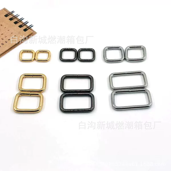 Wholesale high quality metal square buckle anti-rust hand carrying Square ring DIY bag accessories side ring shoulder strap connecting buckle