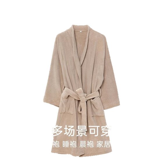 Bathrobe Women's Absorbent Quick-drying Wearable Bath Towel Four Seasons 2025 New Adult Autumn and Winter Bathrobe Nightgown Men's 220