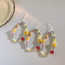 可爱小熊手机挂件挂饰少女粉色珠珠星星挂饰网红蝴蝶结女链条H13