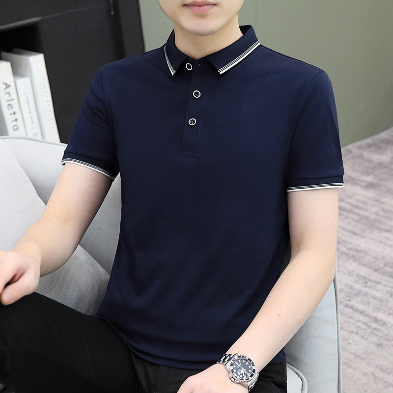 Gran tamaño transfronterizo de ropa de hombre de manga media solapa de manga corta de hombre camiseta de verano de hombre polo ropa de trabajo logo bordado impresa