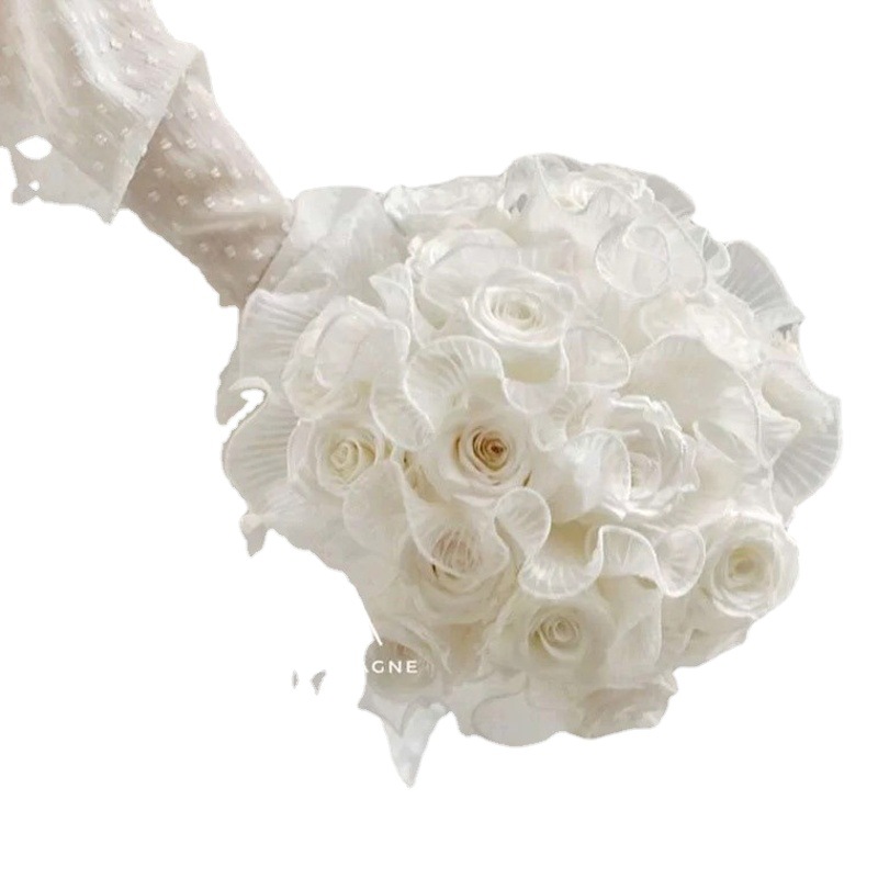 Fantasía plisada hilo de onda tridimensional hoja de loto copia Borde de malla plegable ramo accesorios ramo decorativo embalaje forro de malla