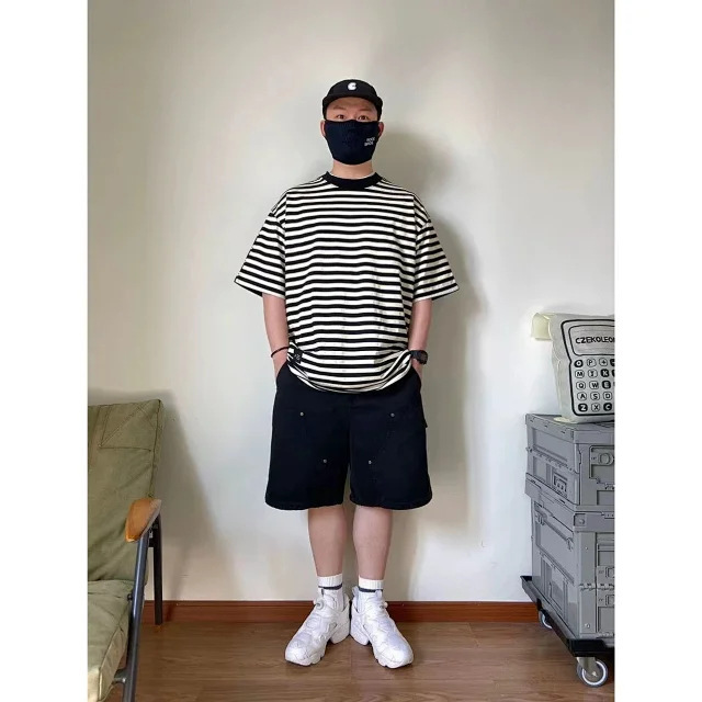 Original Quality Car B80 Heavy Industry Washed Used Knee Rivet Cutting Wood Pants Crane Shorts Casual Pants