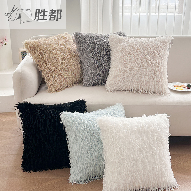 High-End Style Feather down Throw Pillow for Sofa, Living Room, Bay Window, Home Decoration, Square Bed Cushion, Pillowcase