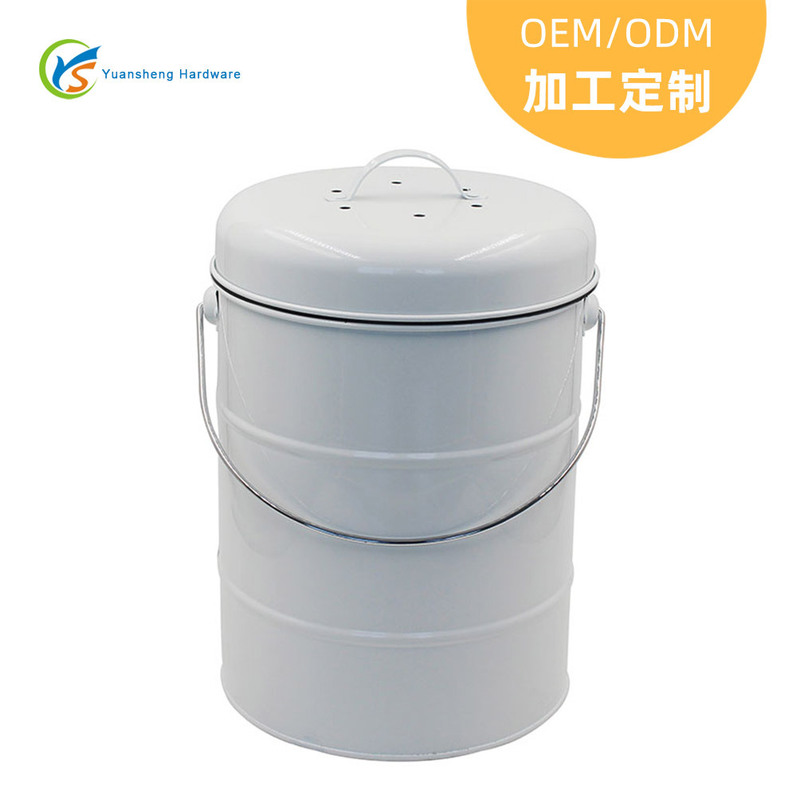 7L Double-Line Pattern Straight Metal Kitchen Waste Bin with Chrome-Plated Handle, Includes 5L Plastic Bucket, Compost Bin with Lid and Ventilation Holes 7L Double-Line Pattern Straight Metal Kitchen Waste Bin with Chrome-Plated Handle, Includes 5L Plastic Bucket, Compost Bin with Lid and Ventilation Holes