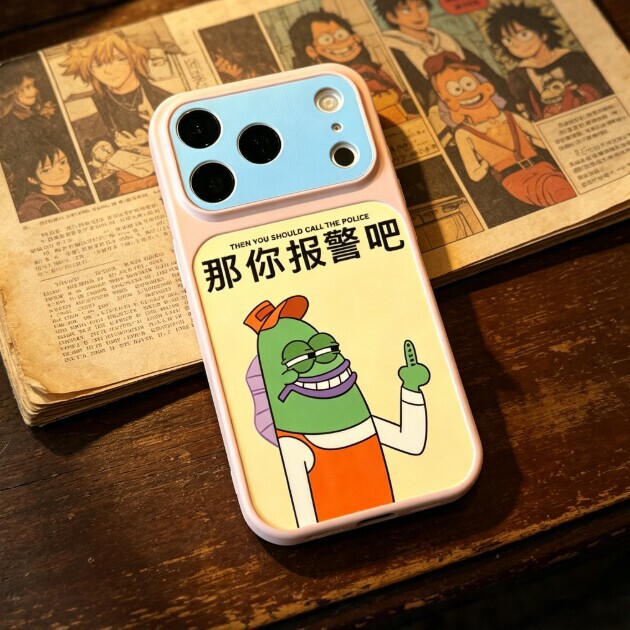 Cartoon Passerby Fish, then call the police. Suitable for Apple 171615promax phone case, 13/12pro soft case, 11 Cartoon Passerby Fish, then call the police. Suitable for Apple 171615promax phone case, 13/12pro soft case, 11
