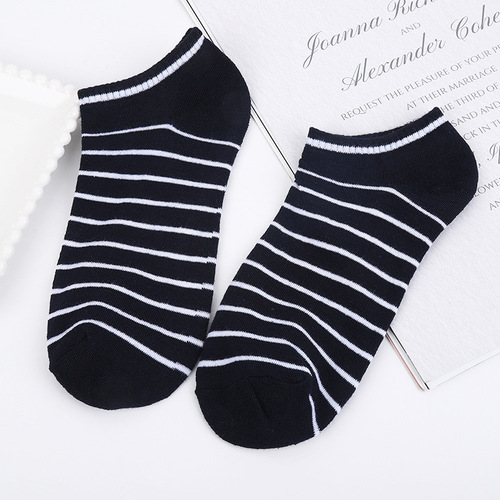 New summer men's boat striped socks, low cut short sports socks, fashionable striped invisible shallow socks