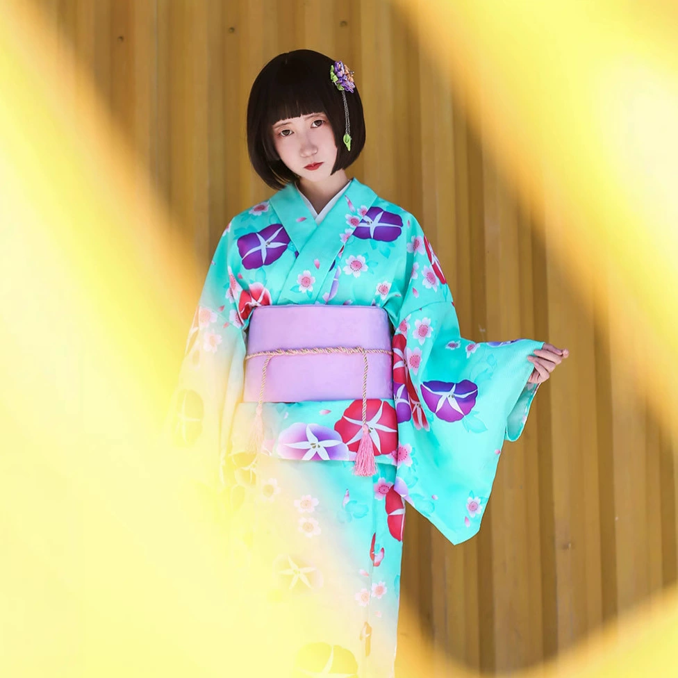 Green Japanese bathrobe, set, classic suit, (Physicals)