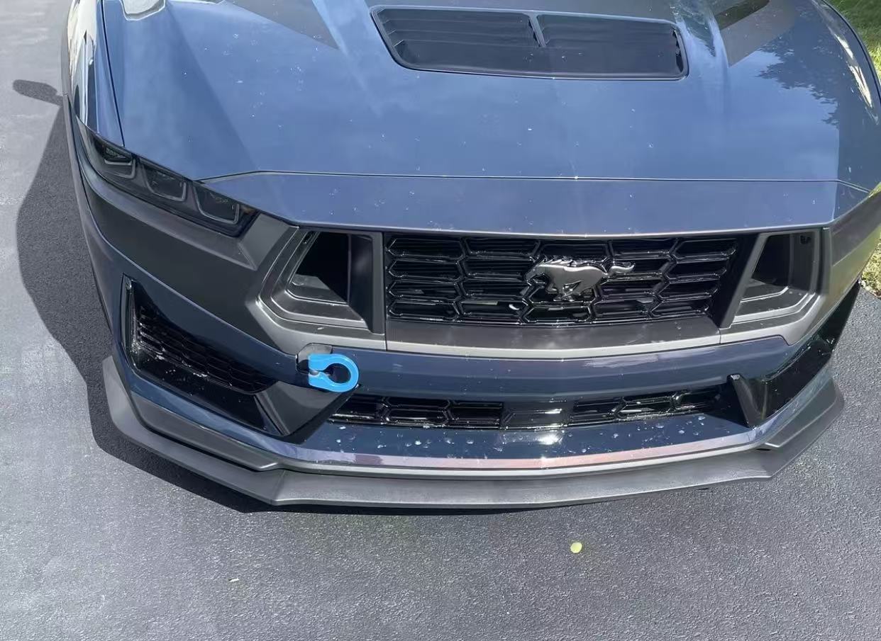 Yema Front Lip Kit for 2024 Ford Mustang Black Horse Style (Big Surrounded) - 2024-mustang-three-stage-original-black-horse-style-front-lip-matte-black