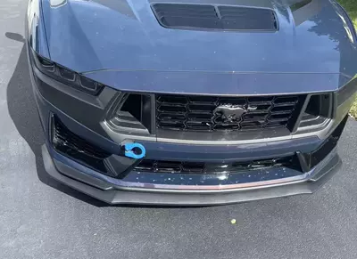 Suitable for 24 Ford Mustang Mustang Front Shovel Modified Black Horse Track Small Surround Front Lip Kit (Big Surrounded) - 24-mustang-three-stage-original-black-horse-front-lip-matte-black
