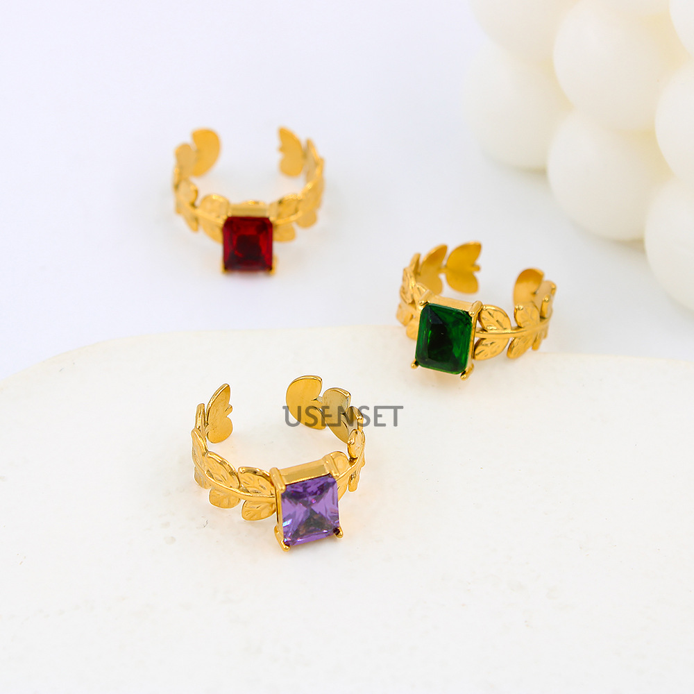 Fashion Geometric Stainless Steel Plating Open Ring 1 Piece