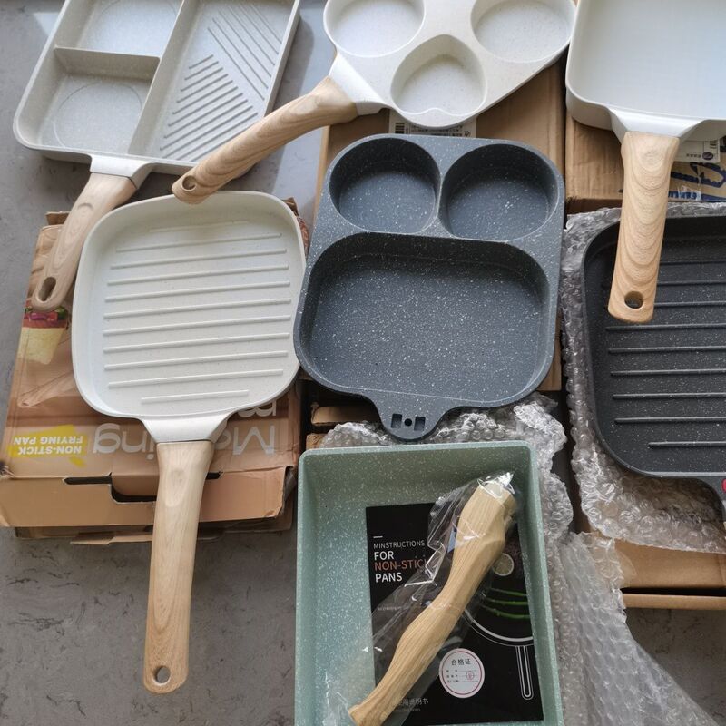 日式麦饭石三合一鸡蛋早餐汉堡平底不粘锅神器牛排家用煎锅平底锅|undefined