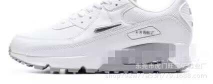 Zapatillas deportivas blancas clásicas europeas MAX 90 con amortiguación de aire, de caña baja y suela trasera, ideales para el comercio transfronterizo.