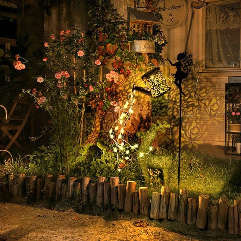 Solar Fairy Kettle Lamp Wrought Iron Lamp Outdoor Courtyard Lawn Decorative Lighting Floor Lamp B&B Atmosphere Lamp