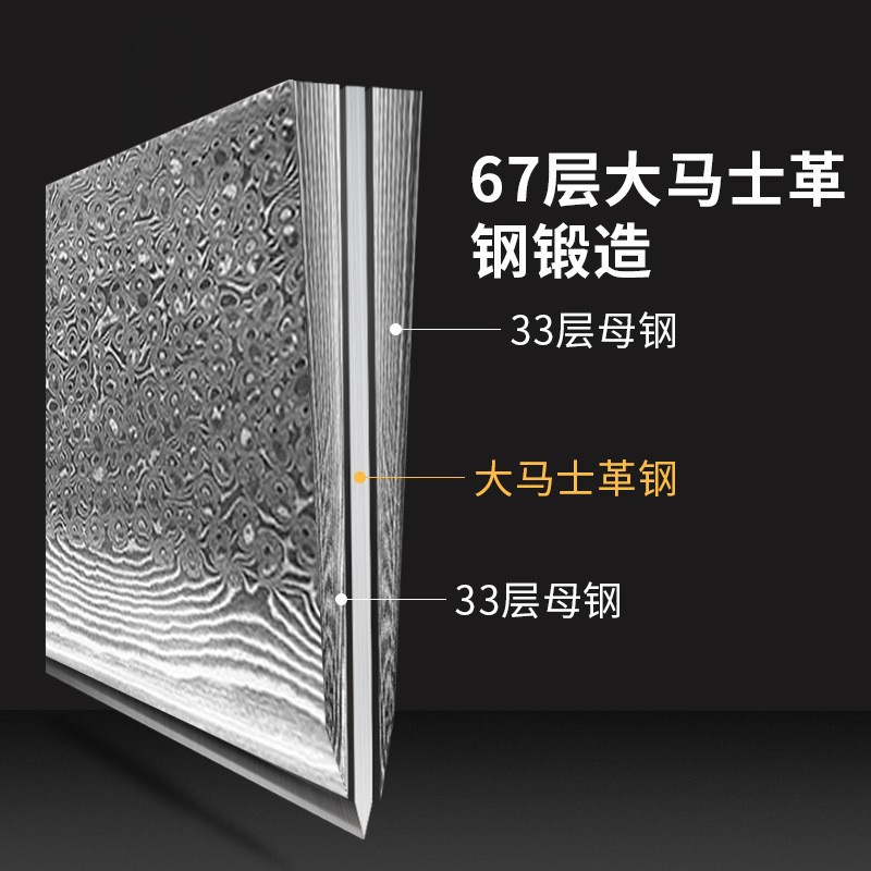 不锈钢大马士革钢锻打切片菜刀全套厨房家用水果刀西式8寸厨师刀