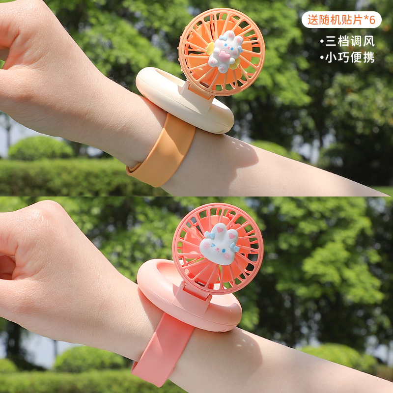 2025 nuevos estudiantes al aire libre mini usb portátil lindo ventilador de mano reloj pequeño ventilador para niños
