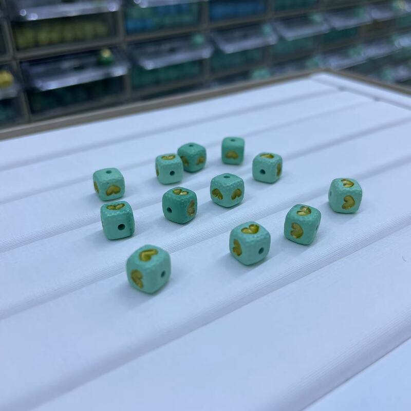 菱镁矿无相描金方块爱心diy配件文玩佛珠手串时尚配饰隔珠串珠饰|undefined