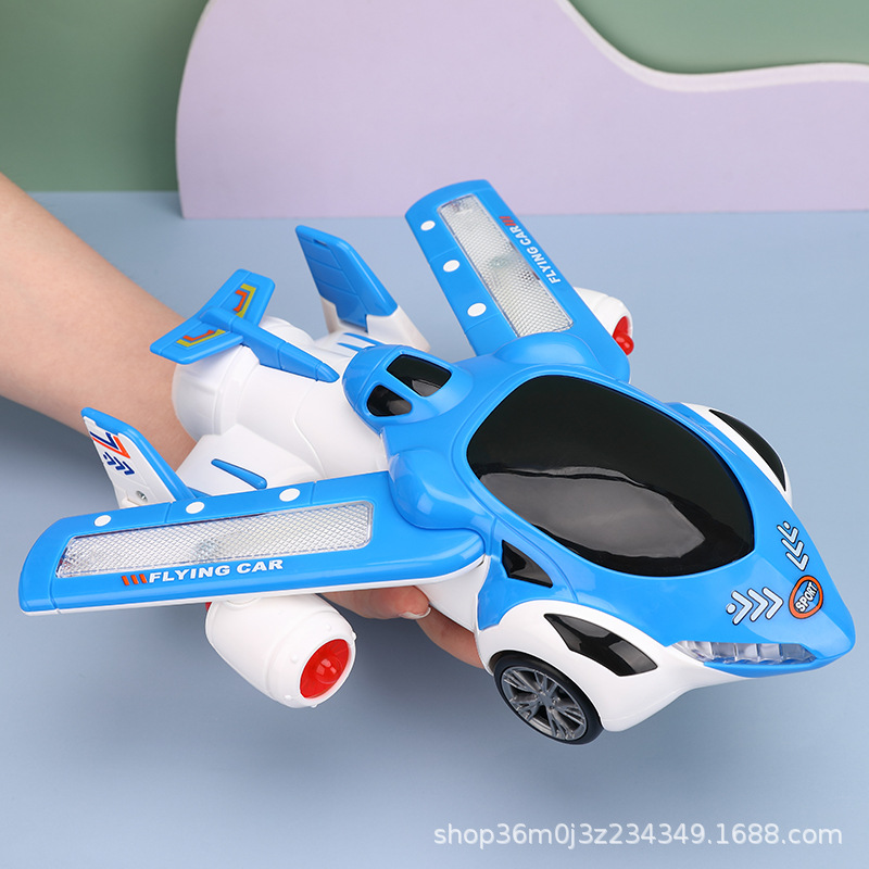 Transfronterizos niños de baile eléctrico deformación de música giratoria aviones universales juguetes para niños coches pequeños niños al por mayor