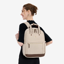 双肩包男女简约通勤旅行电脑背包帆布大容量初中高中大学生书包