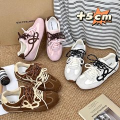 内增高5cm德训鞋女2025秋季新款运动休闲不累脚拼色百搭阿甘鞋潮