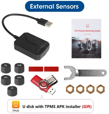 USB Tire Pressure Monitor Tpms Tire pressure monitoring system - special-for-android-large-screen-copper-core-base-with-external-5-wheels