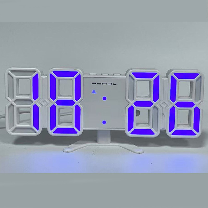 跨境3D数字闹钟学生简约家用桌面时钟客厅高级感创意LED电子钟表|undefined