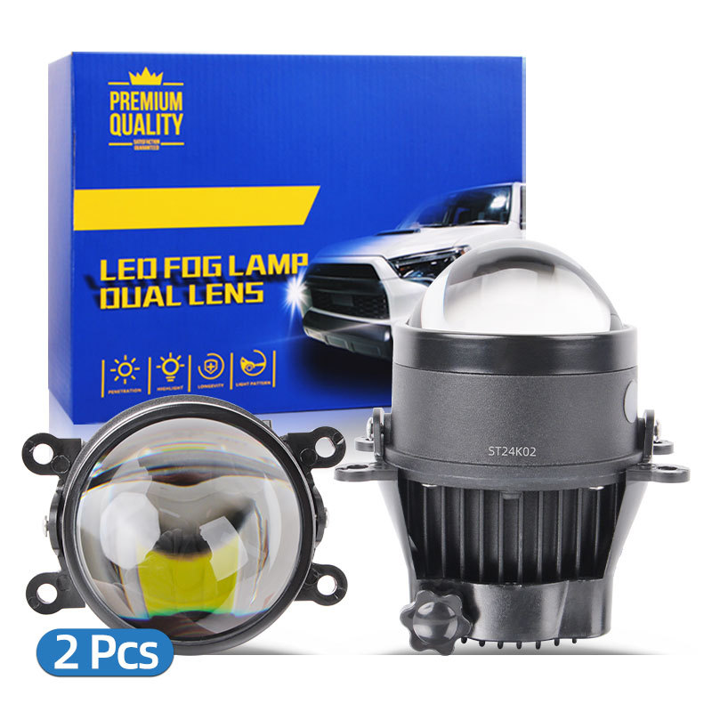 3 pulgadas lámpara de niebla LED lente de doble luz luz ultra brillante luz blanca oro transformación de lente láser universal para automóviles image 1