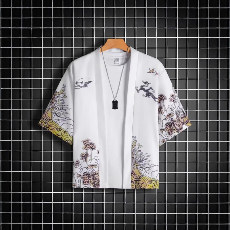 Summer Tang Suit Hanfu Coat Men's Fairy Style Robe Antique Summer Sun Protection Coat Chinese Style Men's Thin Cardigan Trendy
