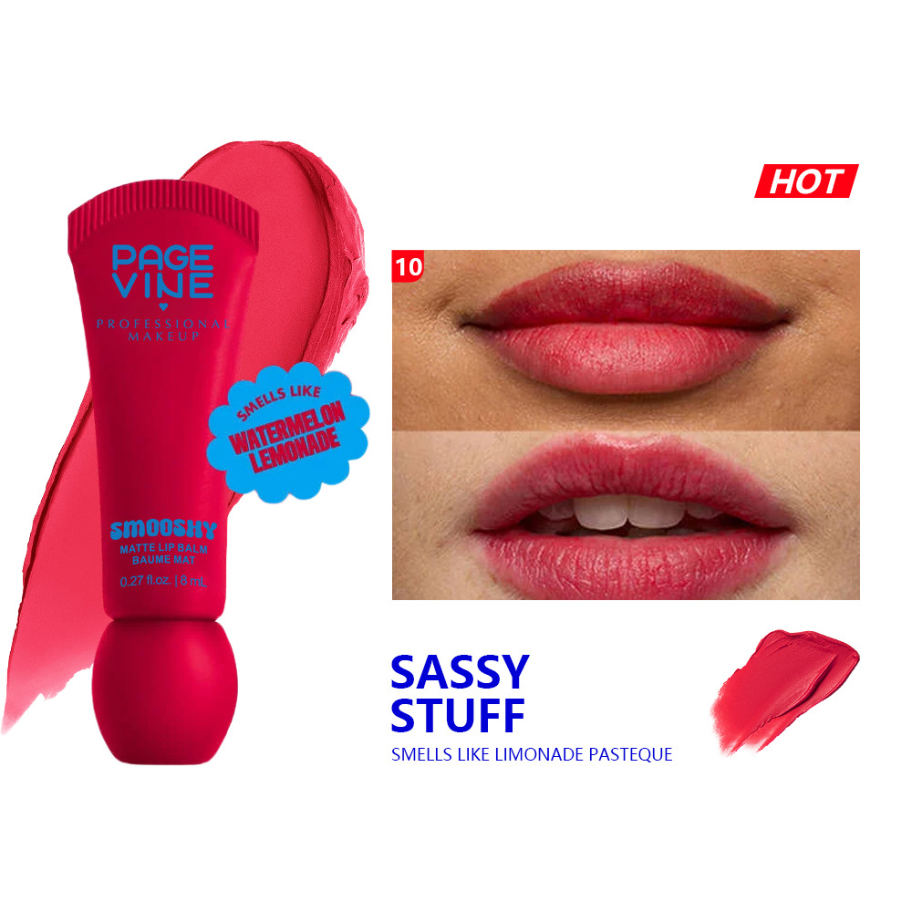 Patrón transfronterizo PAGE VINE lipstick helado textura velvet niebla mate color humectante maquillaje lipstick