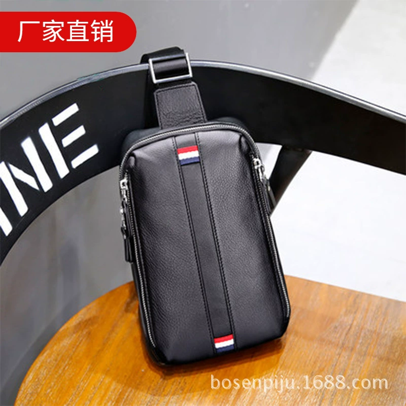 Износостойкая грудная сумка, сумка через плечо для отдыха, belt bag, кожаная маленькая сумка, рюкзак, натуральная кожа, корейский стиль
