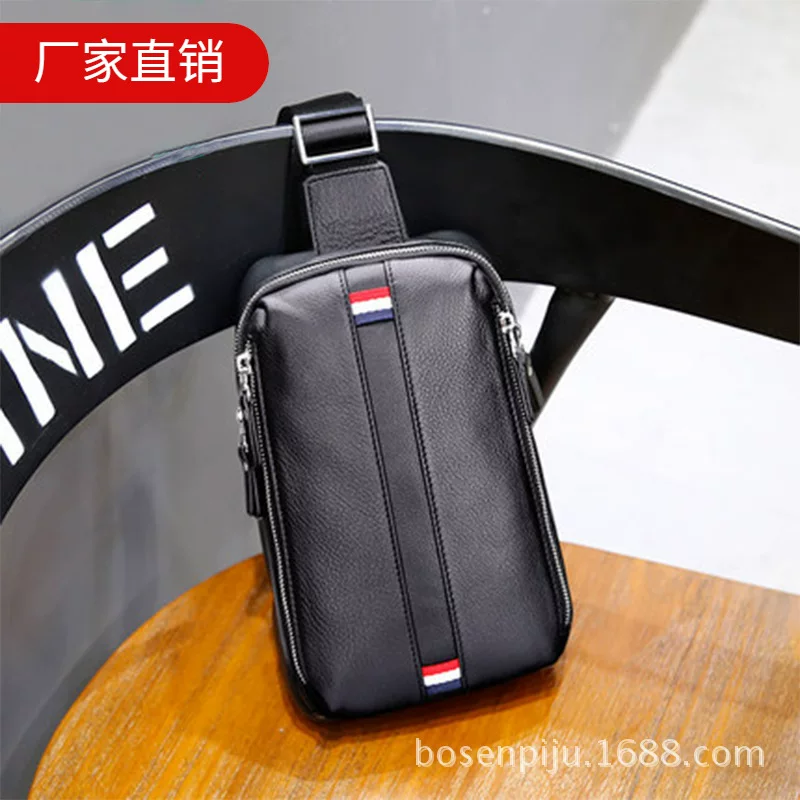 Износостойкая грудная сумка, сумка через плечо для отдыха, belt bag, кожаная маленькая сумка, рюкзак, натуральная кожа, корейский стиль