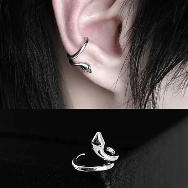 Ins-Style Snake Ear Cuffs, Same Model as Wang Anyu, Versatile for Daily Wear, Non-Pierced Wrap-Around Ear Clips, Wholesale from Manufacturer
