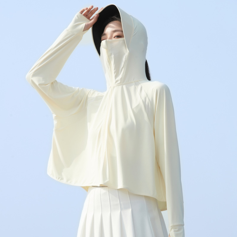 2025 屋外夏の新しいアイスシルク日焼け防止服女性の抗 UV 大きなつば通気性のあるアイスシルク日焼け防止服ジャケット|undefined