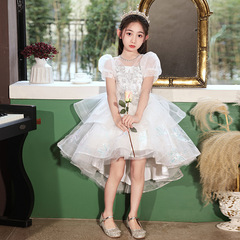 公主裙女童高端禮服生日宴花童婚禮紗裙兒童主持人鋼琴演奏演出服