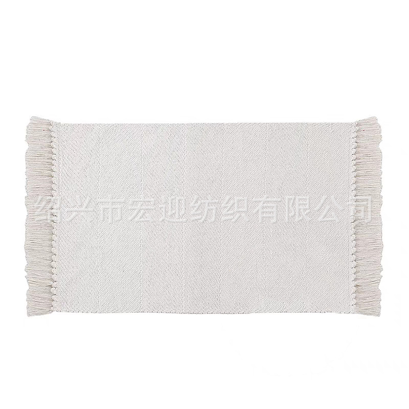 New cross-border foreign trade twill multi-colored tassel rug, bedroom bedside rug, cotton-woven rug, entrance and living room rug