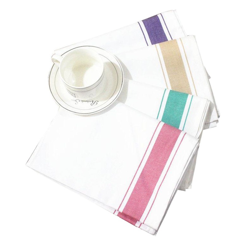Thickened Pure Cotton Yarn-dyed Wipe Cup Cloth Clean Cloth Pure Cotton Napkin Mouth Cloth Cup Cloth for Hotel Restaurant