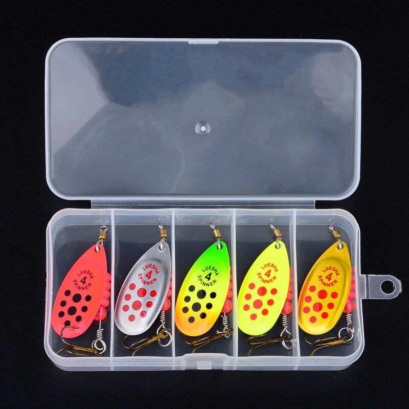 5-Piece Set of Rotating Spinnerbaits for Hand-Cranked Fishing Lures, Long-Cast Lures, Artificial Lures, Composite Spinnerbaits for Topwater Bass 5-Piece Set of Rotating Spinnerbaits for Hand-Cranked Fishing Lures, Long-Cast Lures, Artificial Lures, Composite Spinnerbaits for Topwater Bass