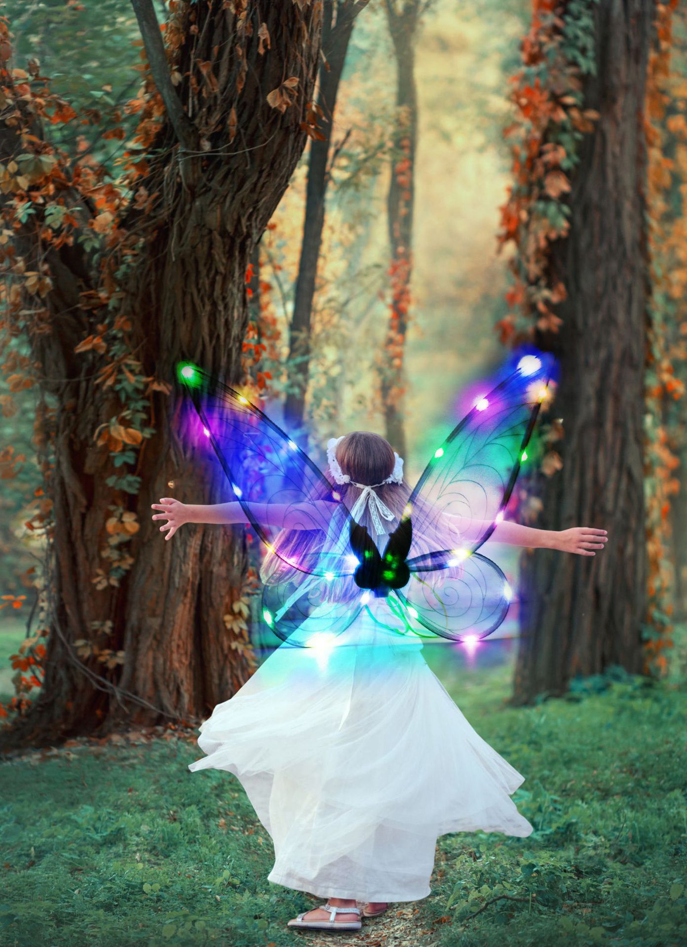 Alas de mariposa elfo transfronterizo plegable colorido alas de Ángel grandes niños adultos accesorios de rendimiento del Festival