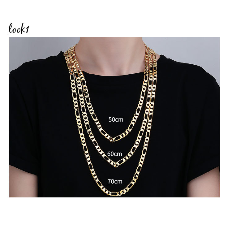 All Seasons Season Wholesale Jewelry Hip-Hop Punk Geometric Copper Plating Necklace Cuban Link Chain Curb Chain Twisted Rope Chain Figaro Chain