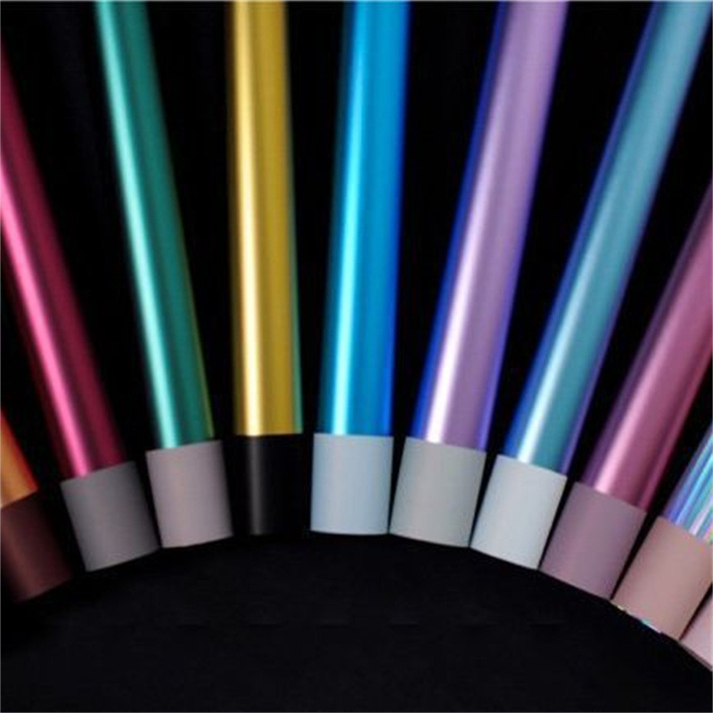 Nuevo fabricante de fiestas de flores de color metálico flor florista paquete de flores papel de embalaje de regalos de alta calidad