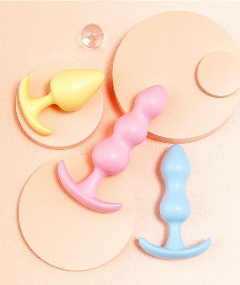 Jelly Anal Plug 3-Pack, Flexible TPE, Three Sizes for Beginners — detail image 13