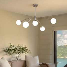 法式轻奢创意分子魔豆餐厅吊灯北欧奶油风树枝玻璃泡泡客厅卧室灯