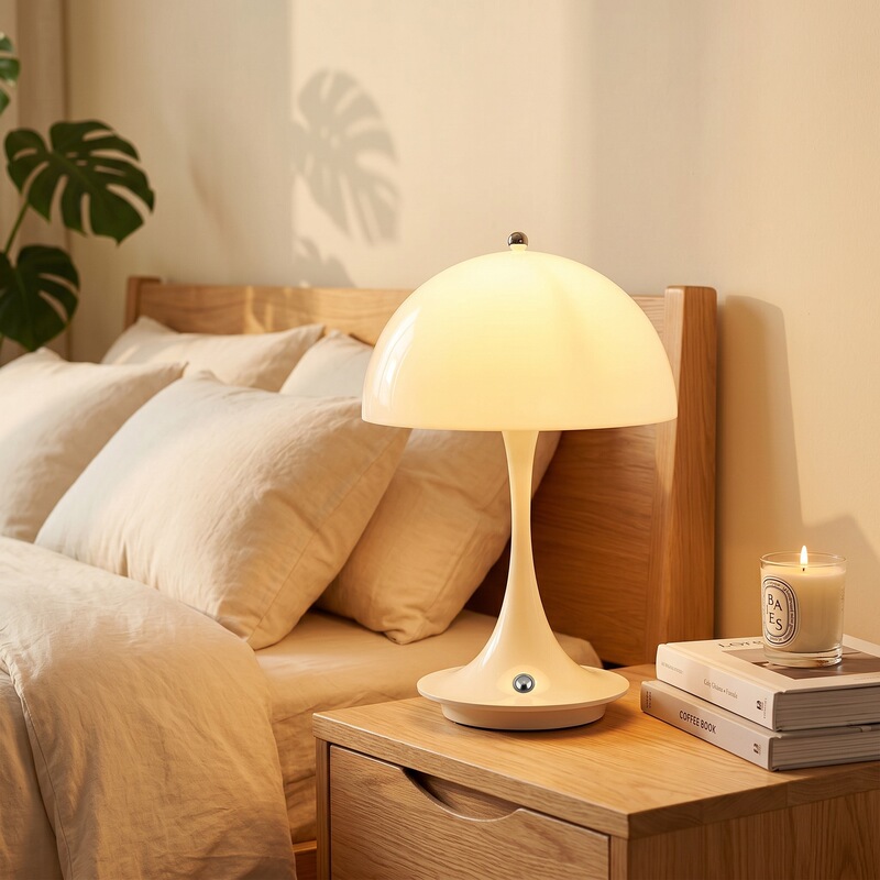 Cross-Border Creative Table Lamp for Bedroom and Study, Decorative Bedside Lamp with a High-End Feel, Cute Mushroom Lamp, Night Light for Live Streaming