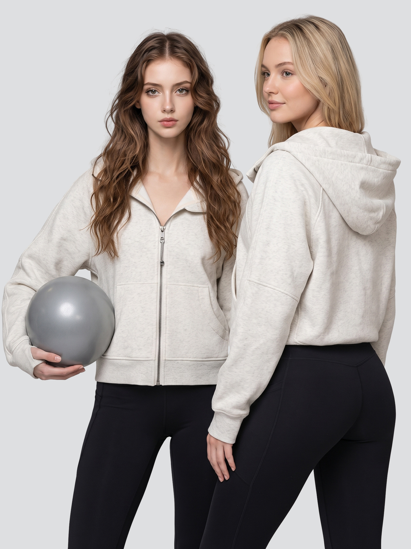 Juyitang Otoño e Invierno nueva Chaqueta de punto forrada de lana casual engrosada con capucha suelta lavable resistente al desgaste suéter deportivo para las mujeres