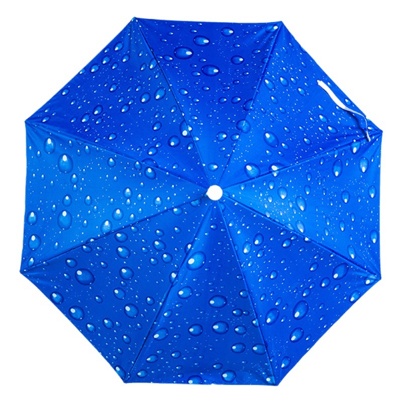 Customized Large Adult Head-Worn Umbrella for Fishing, Manual Outdoor Folding Sun and Rain Umbrella with Logo