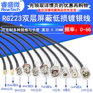 RG223 RF Wire SMA/BNC-JJ BNC to N-JK Bus Bus Double Shielded Low Loss Silver Plated Cable