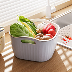 二重の厚い水たまりの家庭用台所の野菜鉢の大容量の客間の果物のかごの収納かごのメーカーの卸売り