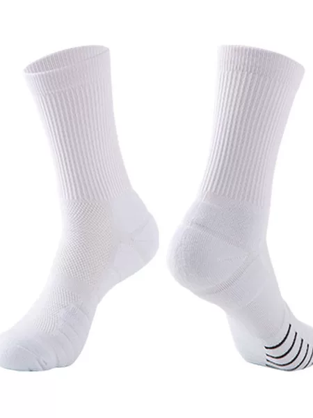 Men's Basketball Socks Solid Color Thickened Professional High Tube Non-Slip Pressure Adult Breathable Practical Towel Bottom Socks Football Socks