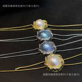天然马贝毛衣链贝母光泽灵动又高级项链百搭简约小众轻奢饰品批发
