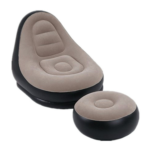 New thickened inflatable lazy sofa with footstool casual sofa lounge chair portable air storage chair one-piece delivery service