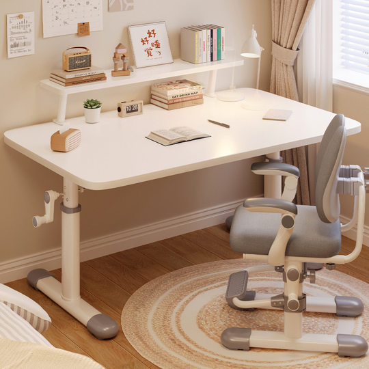 Hand Lift Table Thickened Study Table Bedroom Study Complete Computer Table Adjustable Wooden Children's Table and Chair suit
